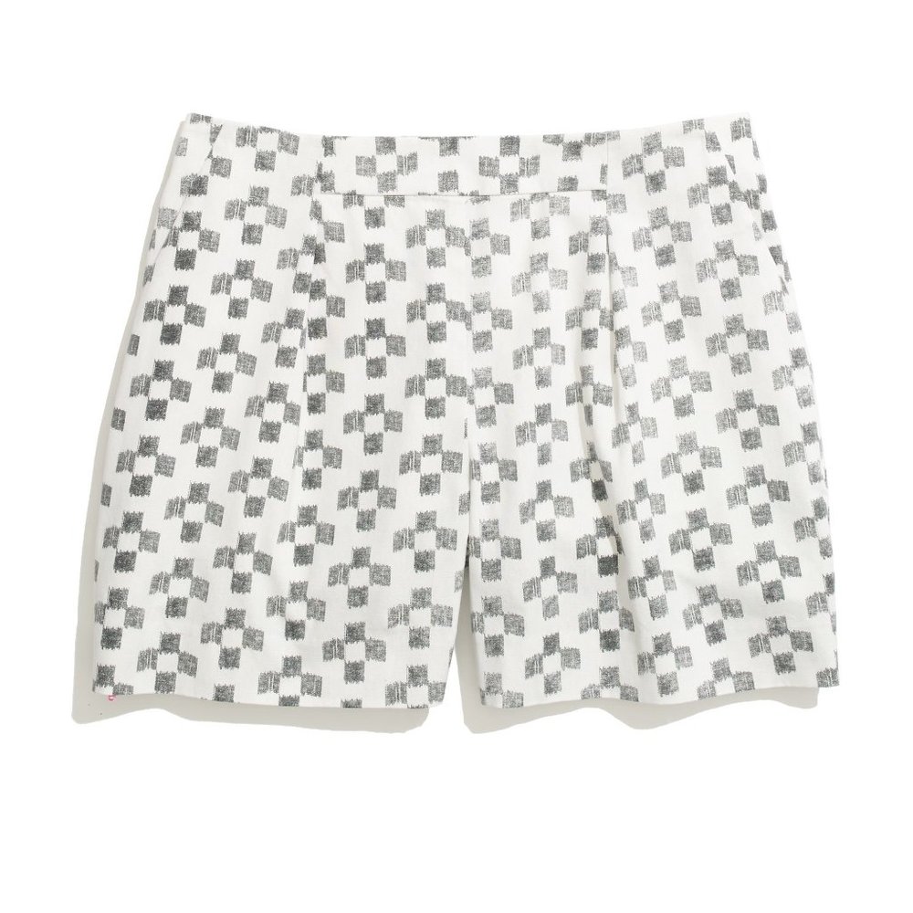 Madewell Cotton Deck Shorts in Crosshatch Ikat
